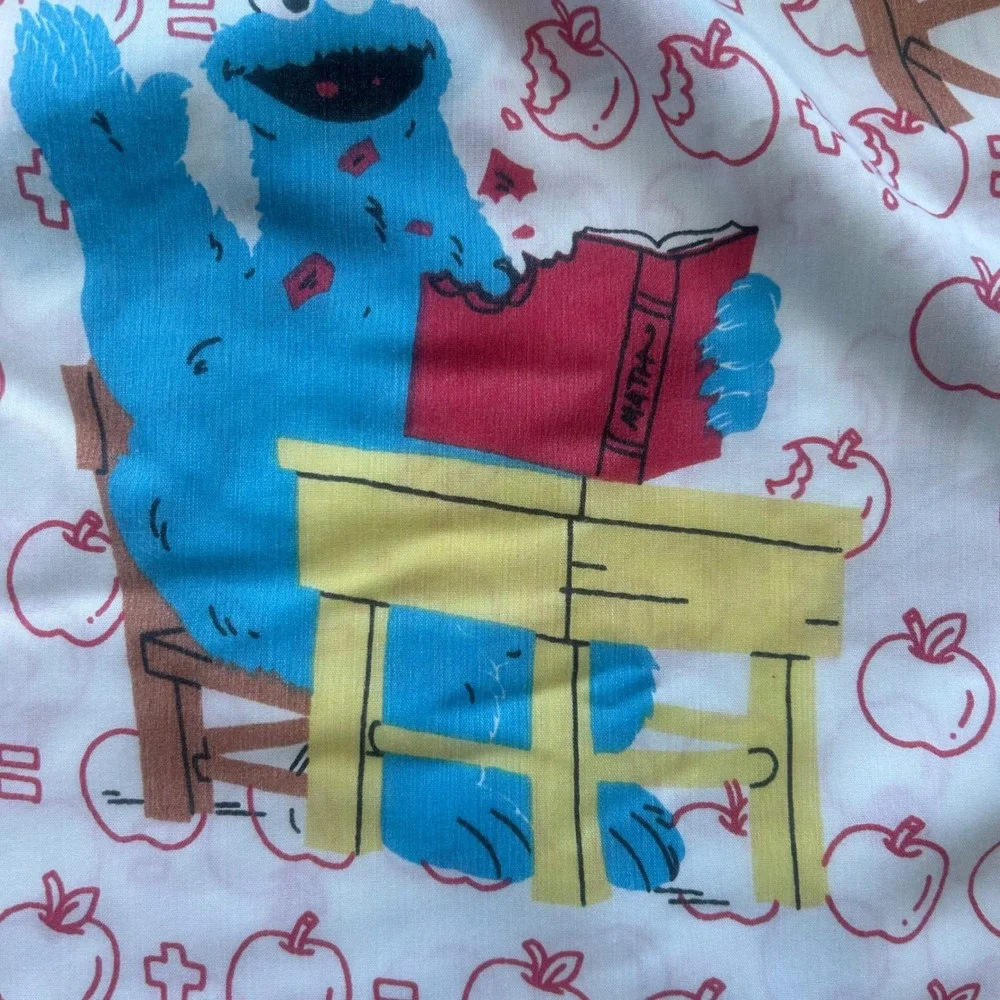 Sesame Street Bedding Set Kids Twin School Theme Vintage 70s/80s? Cookie Monster
